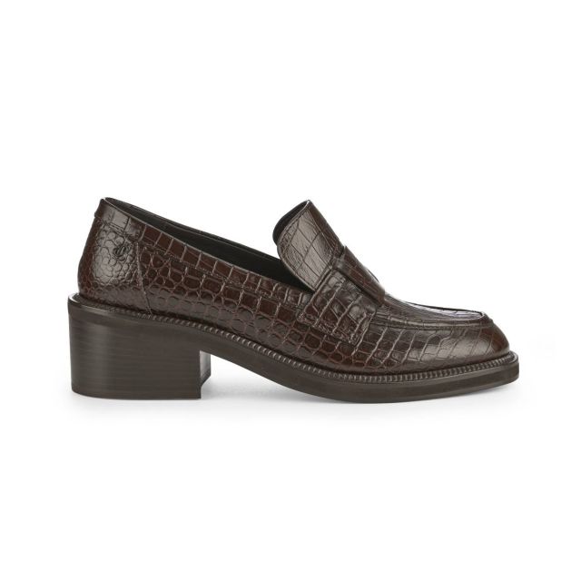 TYLOR 60 CROC EMBOSSED LEATHER CHOCOLATE
