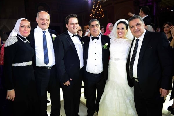  محسن جابر وزوجته مع شقيقه مصطفى والعروسين