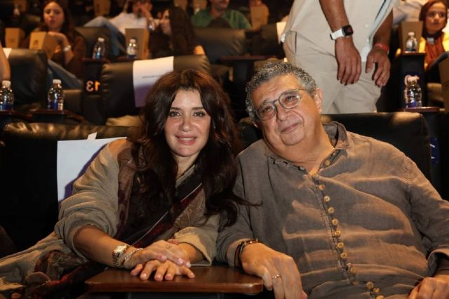 غادة عادل وماجد الكدواني في العرض الخاص للفيلم