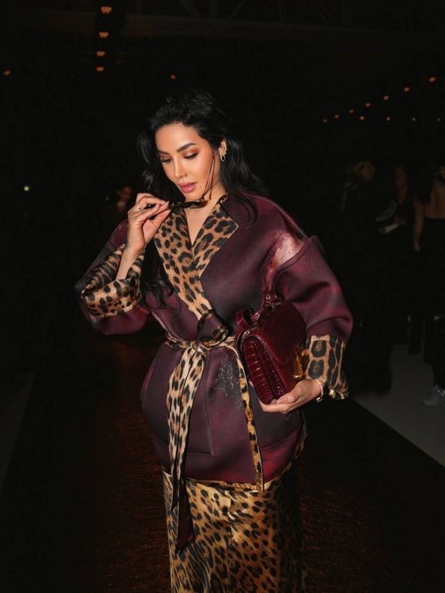 لجين عمران في عرض Roberto Cavalli في ميلانو