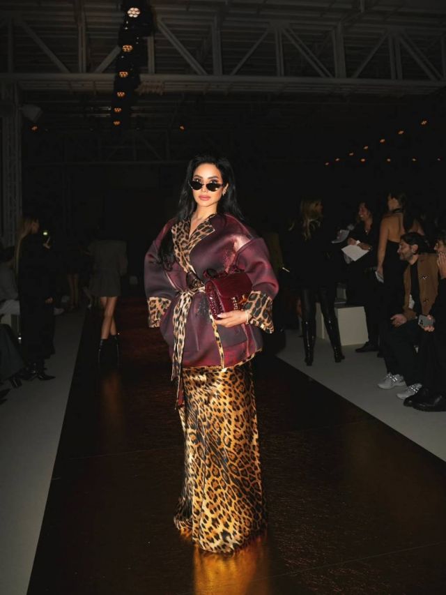 لجين عمران في عرض Roberto Cavalli في ميلانو