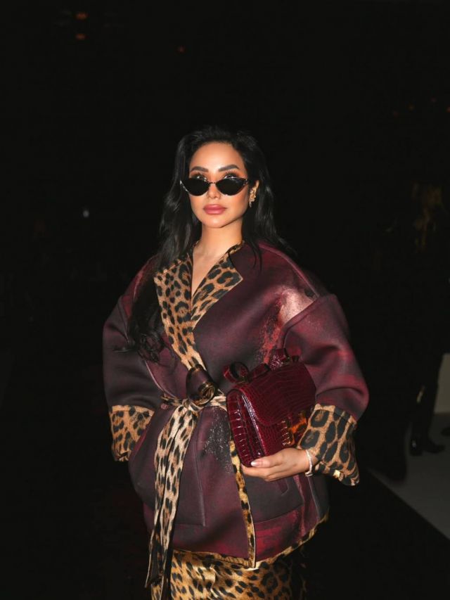 لجين عمران في عرض Roberto Cavalli في ميلانو