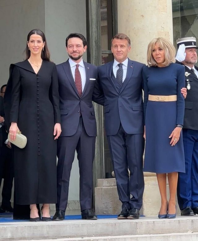 الأمير الحسين والأميرة رجوة بضيافة إيمانويل وبريجيت ماكرون
