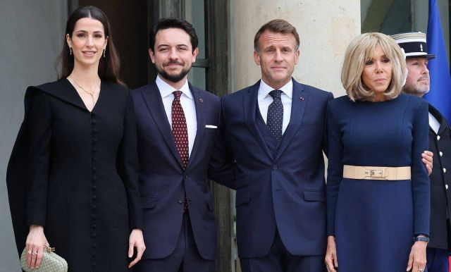 الأمير الحسين والأميرة رجوة بضيافة إيمانويل وبريجيت ماكرون

