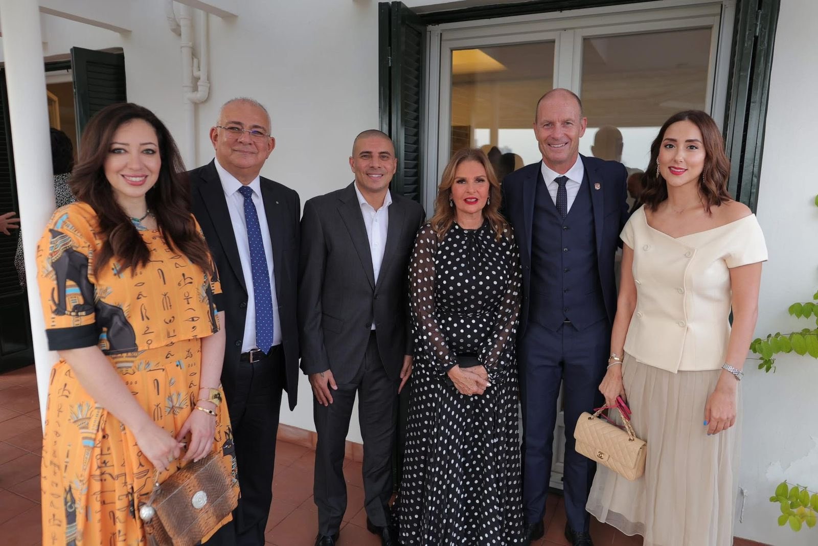 يسرا ومحمد زيدان مع ملكة الدنمارك خلال زيارتها لمصر