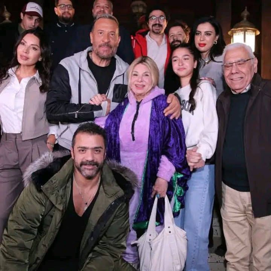 ماجد المصري مصاباً خلال الاحتفال ببدء تصوير مسلسله