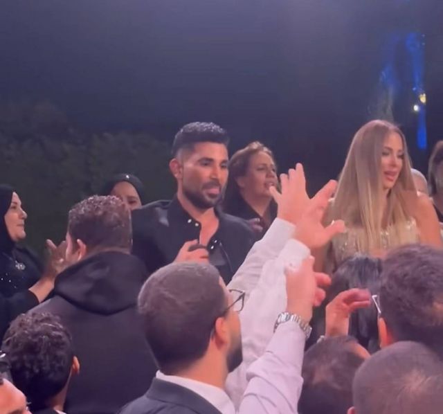 ريم مصطفى وأحمد سعد في حفل زفاف نجلها