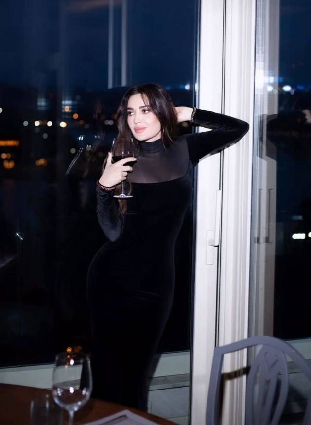 سيرين عبد النور بفستان من المخمل والشيفون