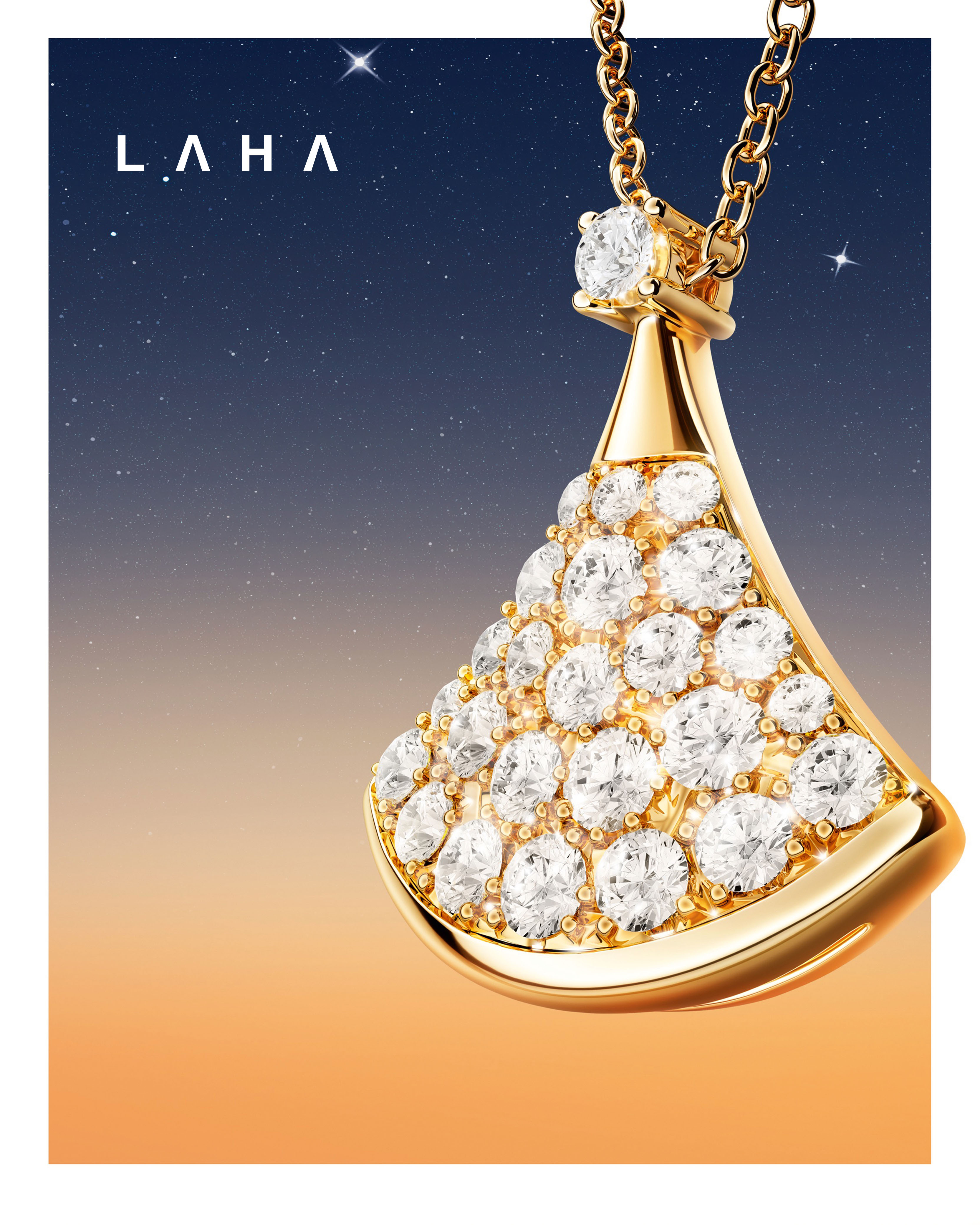 سلسلة Divas’ Dream من الذهب الأصفر ومرصعة بالماس من Bvlgari