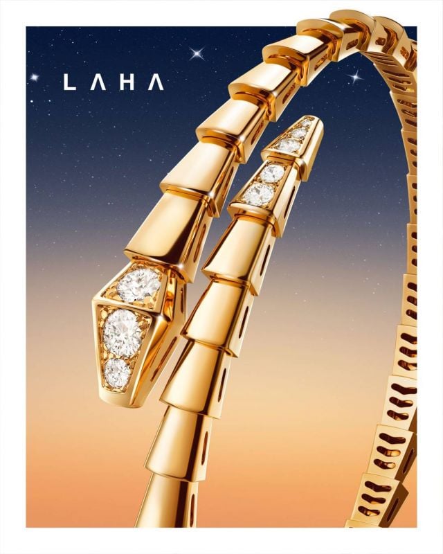 سوار Serpenti Viper من الذهب الأصفر والماس من Bvlgari