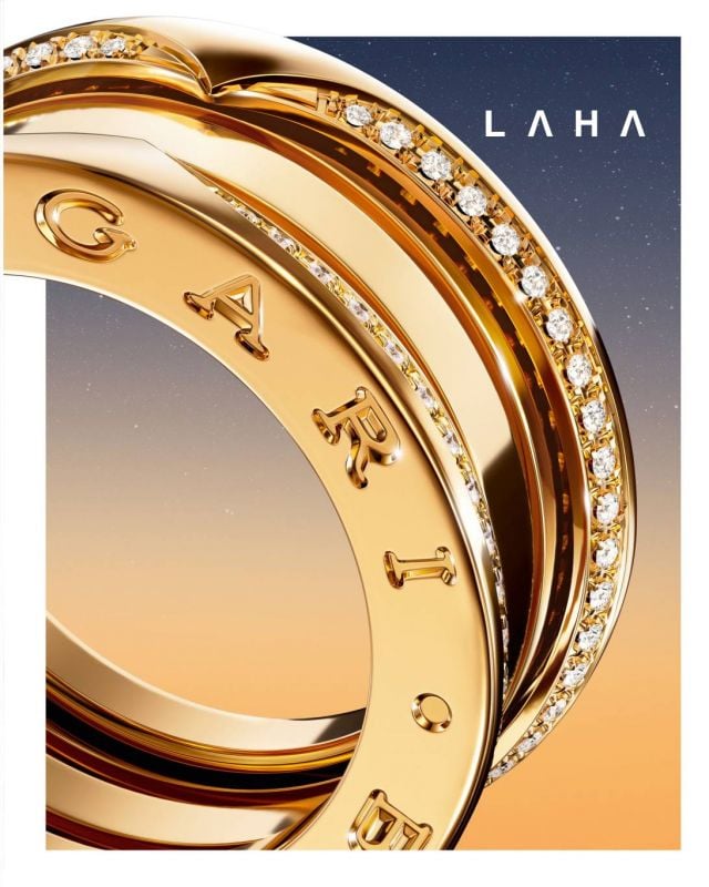 خاتم B.zero1 من الذهب الأصفر والماس من Bvlgari