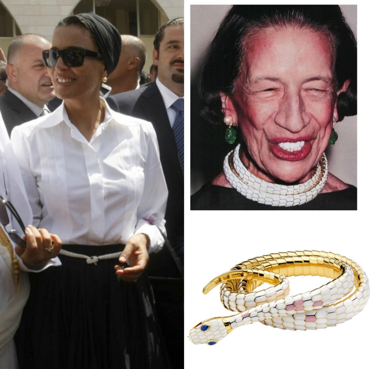 حزام مجوهرات سربينتي من بولغاري يزين اطلالة الشيخة موزا حزام مجوهرات سربينتي من بولغاري يزين اطلالة الشيخة موزا