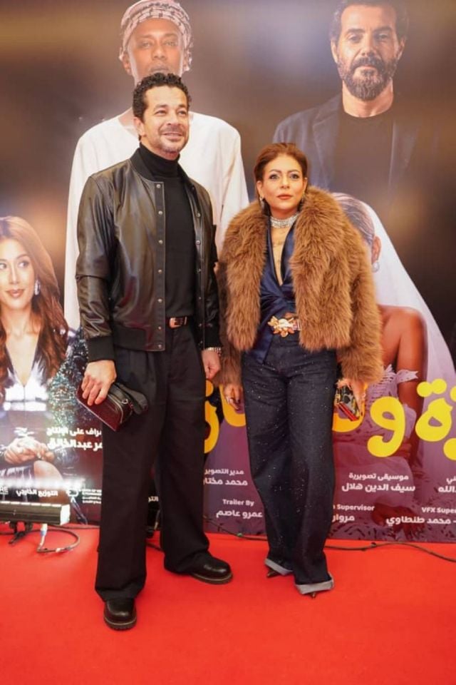 شريف سلامة وأميرة دياب في العرض الخاص للفيلم