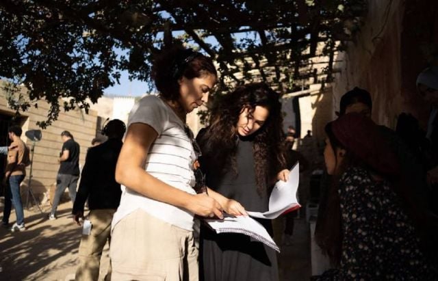 هند صبري في كواليس التصوير