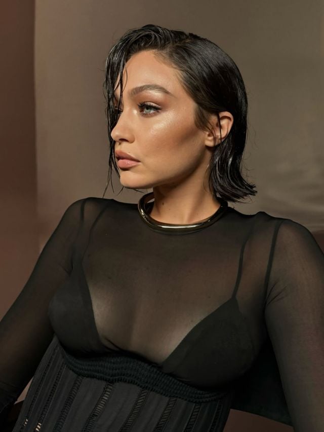 جيجي حديد بتسريحة شعر جديدة