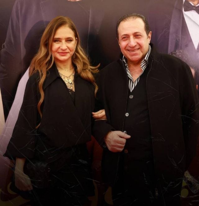 نيللي كريم وشريف سلامة في العرض الخاص للفيلم