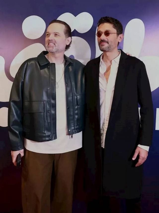 كريم وشقيقه محمد في العرض الخاص للفيلم