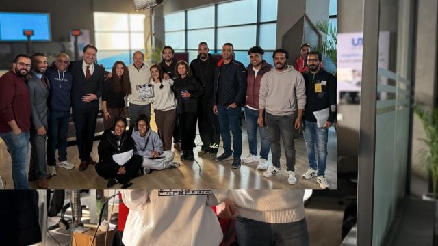 رامي إمام مع روجينا ومايا أشرف زكي وصنّاع مسلسل 