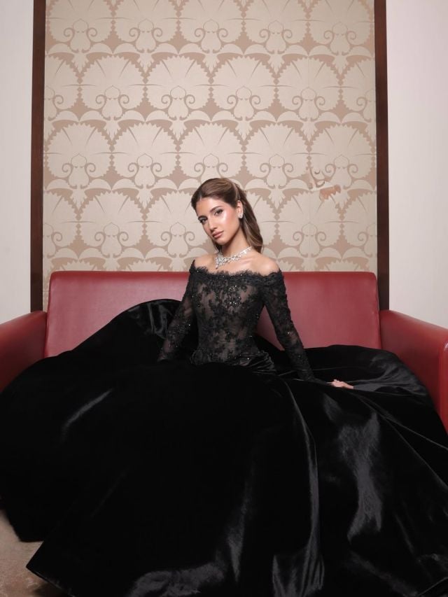 شيرين بيوتي بفستان من الدانتيل