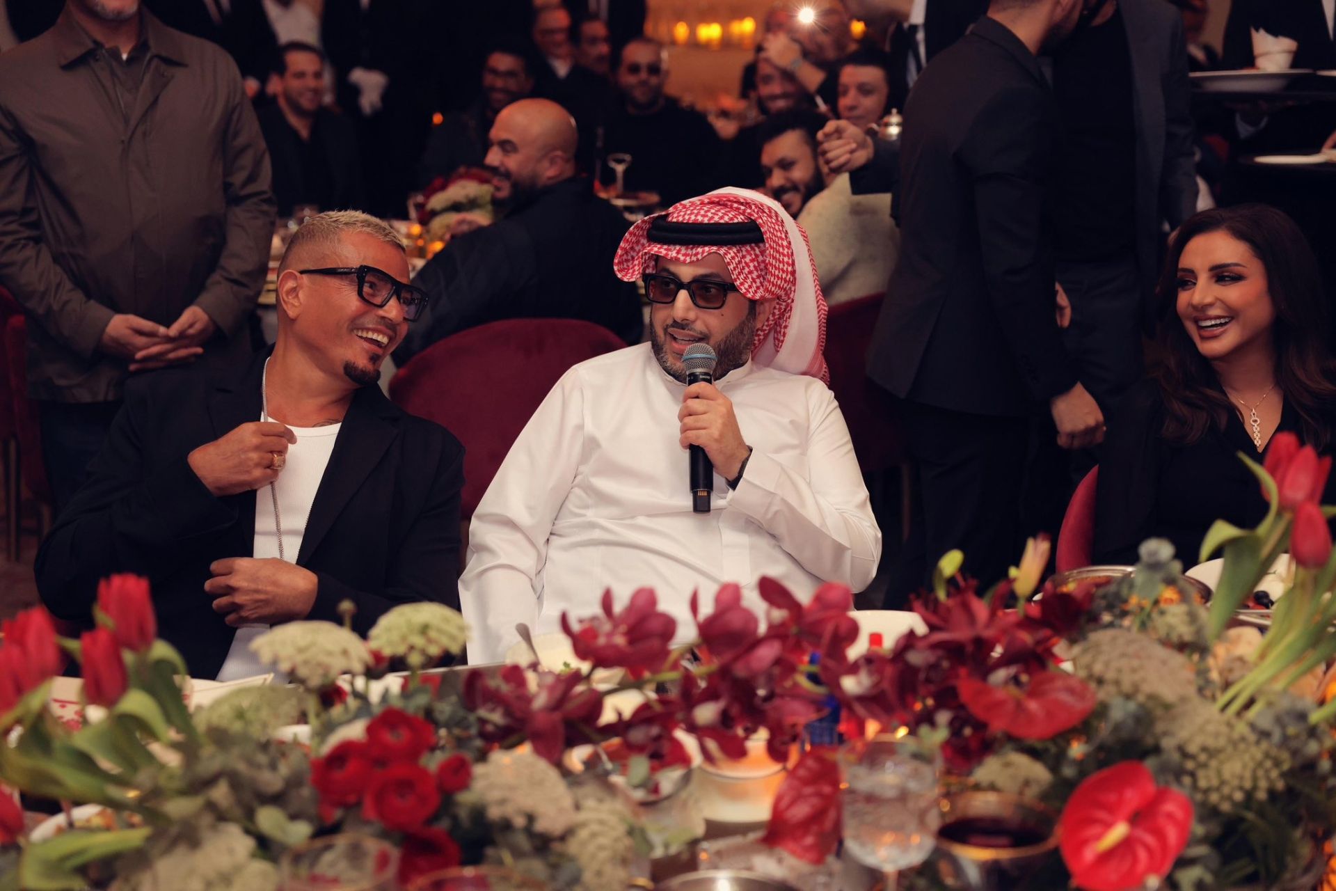تركي آل الشيخ مع عمرو دياب وأنغام