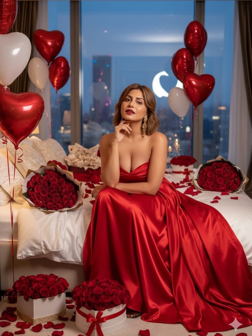 منة فضالي تتألق بالأحمر الفاقع بفستان مكشوف 