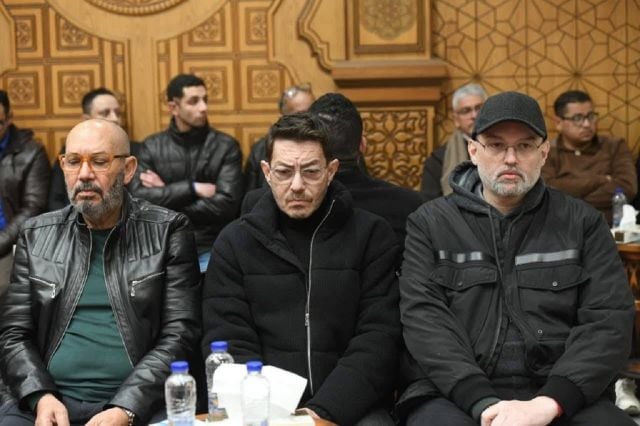 كمال أبو رية وأحمد زاهر ومحمد محمود عبد العزيز في العزاء