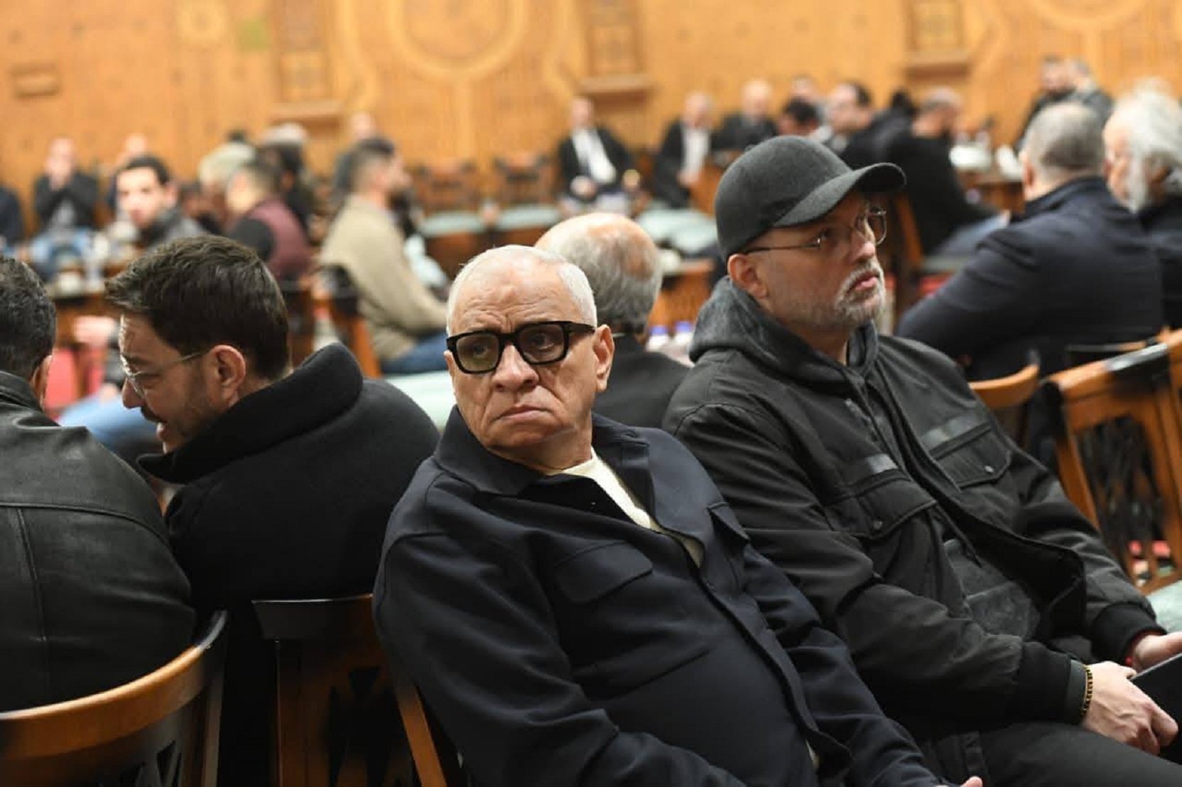 محمد محمود عبد العزيز وأحمد السبكي في العزاء