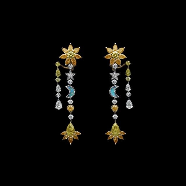 أقراط من مجموعة مجوهرات ديور الساحرة