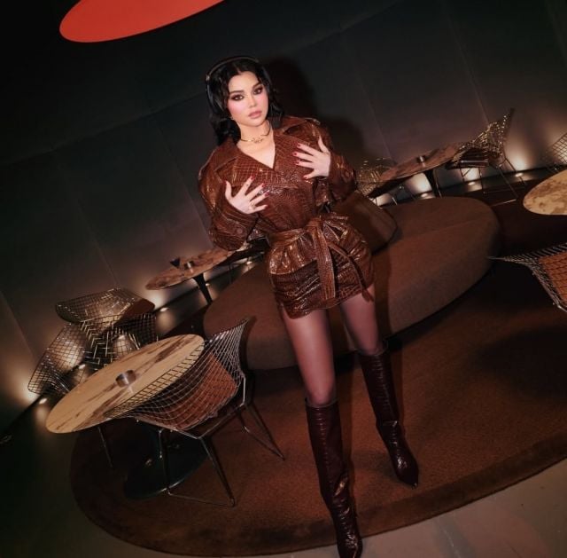 هيفاء وهبي باللون البني