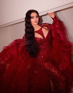 هيفاء وهبي بإطلالة براقة في عيد الحب بتوقيع شربل زوي