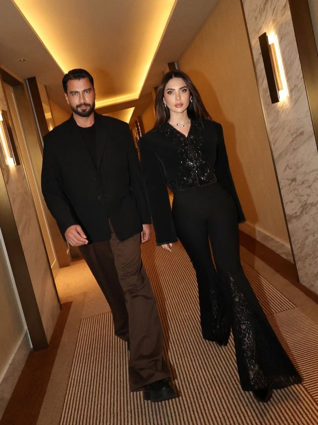 لين برنجكجي تتألق بطقم كلاسيكي من توقيع جورج حبيقة