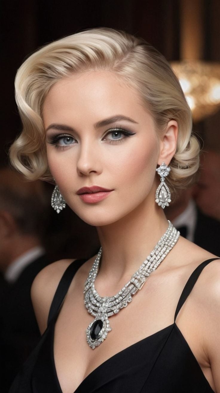 تسريحة ريترو مع بف - نمط الشعر مفتوح