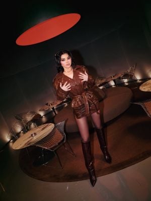  هيفاء وهبي تتألق بموضة الجلد الفخمة 