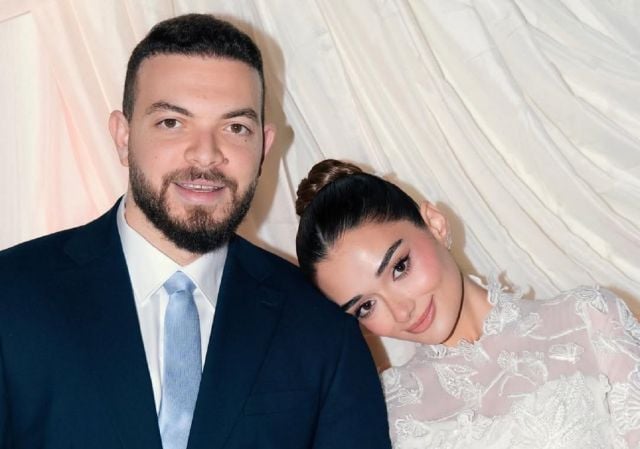 ملك أحمد زاهر وخطيبها شريف الليثي