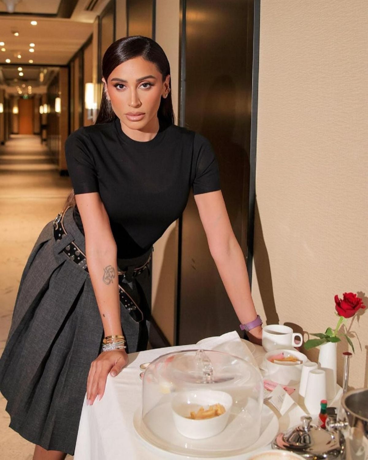 دينا الشربيني تحتفل بيوم ميلادها بحضور أمينة خليل (صور)