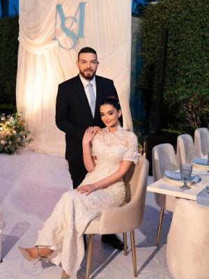 خطوبة ملك أحمد زاهر وشريف عمرو الليثي تشعل مواقع التواصل الاجتماعي