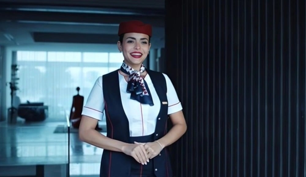 أسماء جلال ببدلة مضيفة طيران