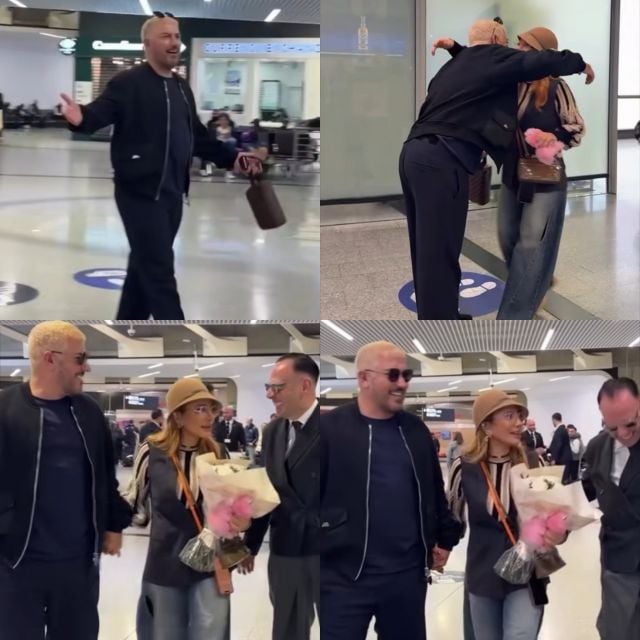 لقطات لأصالة وزوجها بالشعر الأشقر