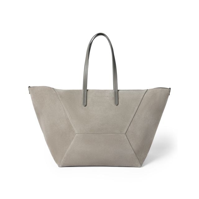 حقيبة BC Duo كبيرة مصمّمة من جلد الشامواه ومزيّنة بتطريزات المونيل