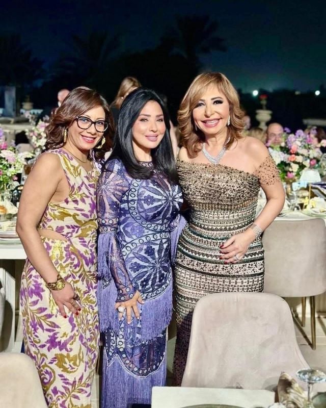 لميس الحديدي في حفل خطوبة نجلها مع سهير جودة