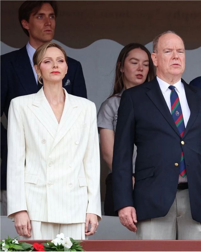 الأمير ألبرت والأميرة شارلين في المباراة النهائية لبطولة مونت كارلو للماسترز للتنس