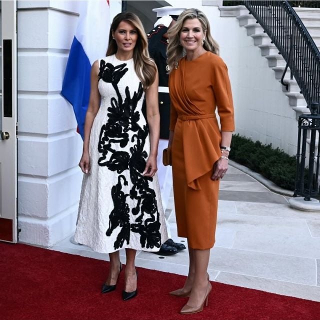 الفخامة الملكية... ميلانيا ترامب والملكة مكسيما بإطلالتين أنيقتين