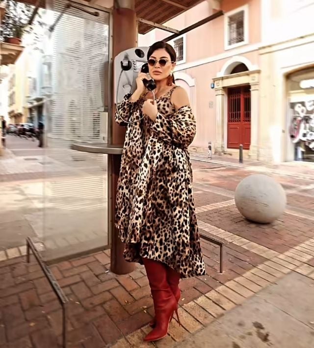 جومانا مراد تنسق نقشة النمر باكسسوارات أنيقة 