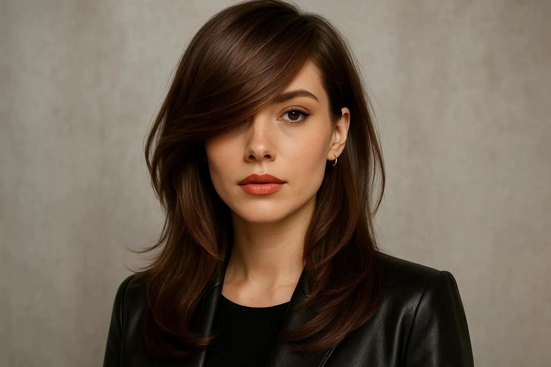 تسريحة الغرة الجانبية للعيون الواسعة