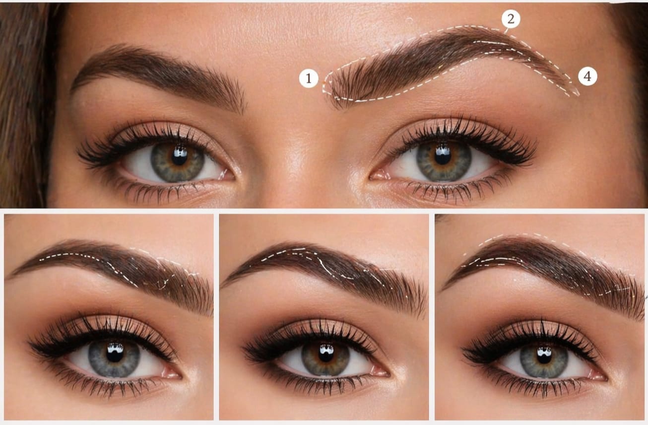 رسم حواجب للوجه الدائري