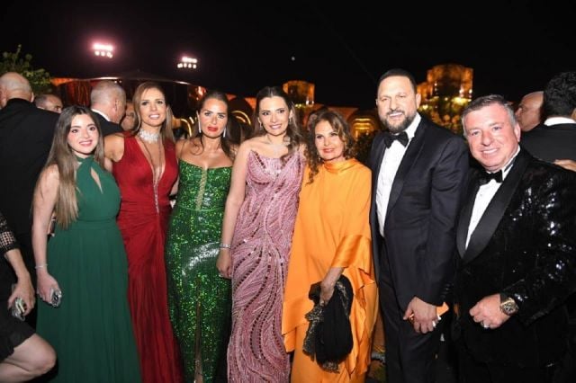 يسرا مع عماد زيادة وباسل سماقية في الحفل