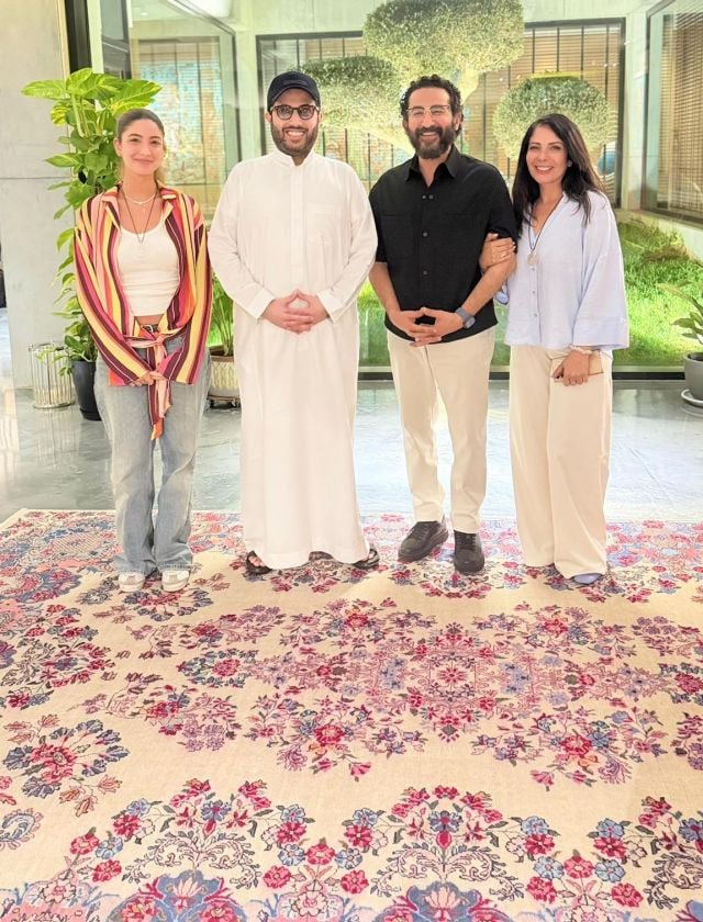 تركي آل الشيخ مع أحمد حلمي ومنى زكي وابنتهما لي لي