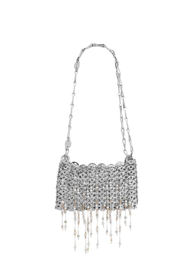 Silver 1969 nano bag with fringes details