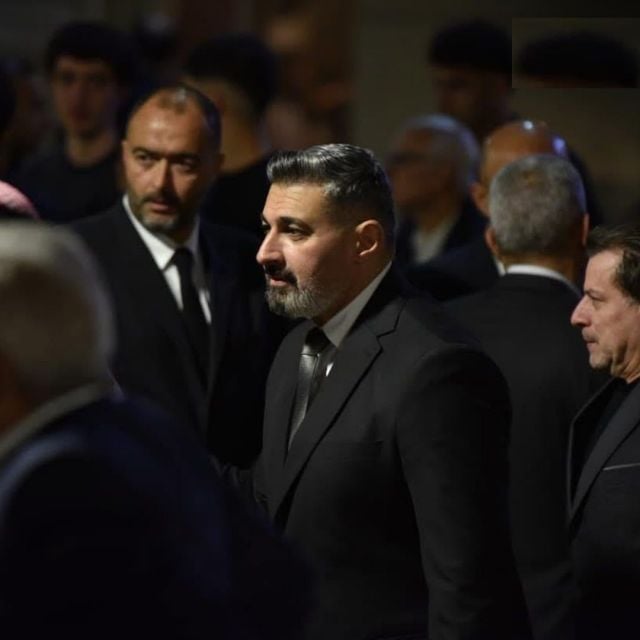 ياسر جلال ومحمد محمود عبد العزيز في عزاء هاني شاكر