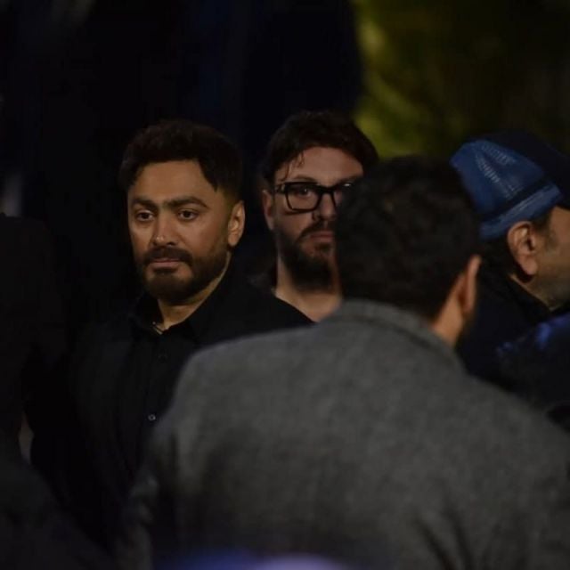 تامر حسني في عزاء الراحل هاني شاكر
